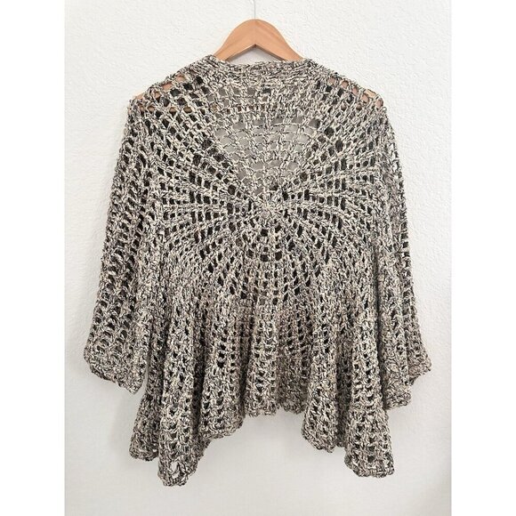 Ruby Rd Loose Knit Sweater W Gold Metallic Threading Sz L Unique Cottagecore - Picture 6 of 9